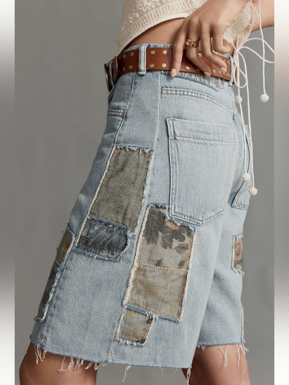 Anthropologie x Pilcro Adi Cut-offs patchwork denim shorts size 27 - Picture 5 of 13